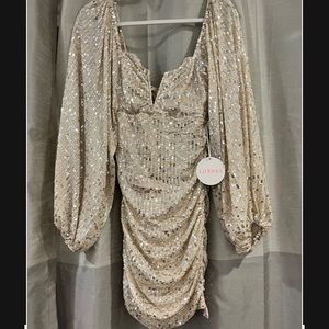NWT VICI SEQUIN BODYCON DRESS - CHAMPAGNE - Medium